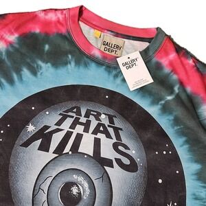 NWT Rare Gallery Dept 'Art That Kills'  TIE DYE STYLE  Tee Men's Small NEW USA